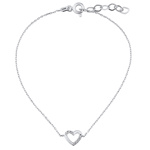Náramek srdce Angelina z bílého zlata s Brilliance Zirconia