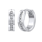 Stříbrné náušnice kruhy LOLA se zirkony