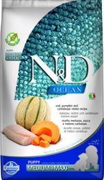 N&D OCEAN DOG Puppy M/L Codfish & Pumpkin& Melon 12k