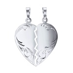 Partnerský stříbrný přívěsek srdce půlené - typ 5