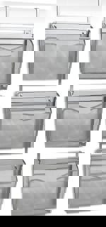 Nástěnný / dveřní držák na časopisy, kovový, šedý 17755