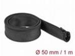 Delock Opletené opláštení se zipovým uzáverem, 1 m x 50 mm, cerné