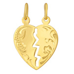 Partnerský zlatý přívesek srdce Aileen ze žlutého zlata