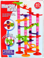 Stavebnice kuličková dráha barevná set 80 dílků plast v krabici
