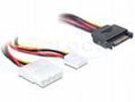 Delock napájecí adaptér SATA samec 15 pin > 4 pin Molex + 3,5 floppy