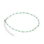 Dámský řetízek na nohu z chirurgické oceli - zelený