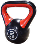 ACRA Činka kettlebell s cementovou náplní 2 kg černo-červená
