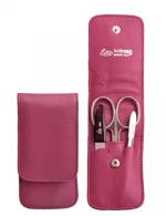 Erbe Solingen Cestovní manikúra v koženém pouzdře 9079 růžová- nůžky Solingen