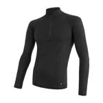 triko dlouhé pánské SENSOR MERINO DOUBLE FACE zip černé XL