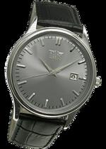 Pánské hodinky Ambassador – barevná kombinace nerez ocel / šedý ciferník / černý řemínek