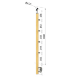 Dřevěný schodišťový sloupek - boční kotvení, 4 pruty vnitřní, EDB-BHZ4-2