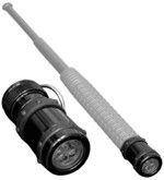 Svítilna k obušku krátká 3 LED/6ks baterií ČERNÁ