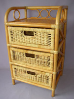 Medová ratanová komoda 3 zásuvky