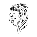 Samolepka hlava lvíčka na auto a motorku, tuning nálepka (3852)