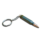 Prívesok na kľúče z náboja .223 Remington z lakovanej ocele - sivý