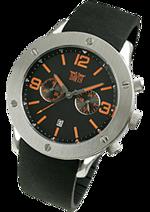 Pánské hodinky Rubber & Steel – barevná kombinace černěná nerez ocel / černý ciferník / černý řemínek