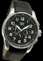 Pánské hodinky Eton – barevná kombinace broušená nerez ocel / černý ciferník / černý řemínek