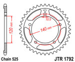 Rozeta JTR1792-47 pro: SUZUKI DL 650 V-Strom