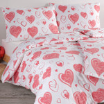 Bavlněné povlečení Pink Love Rozměr: 140x200 + 70x90