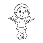 Samolepka andílek na auto a motorku, tuning nálepka (4552)