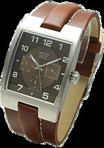 Pánské hodiny All Around – barevná kombinace nerez ocel / hnědý ciferník / hnědý řemínek